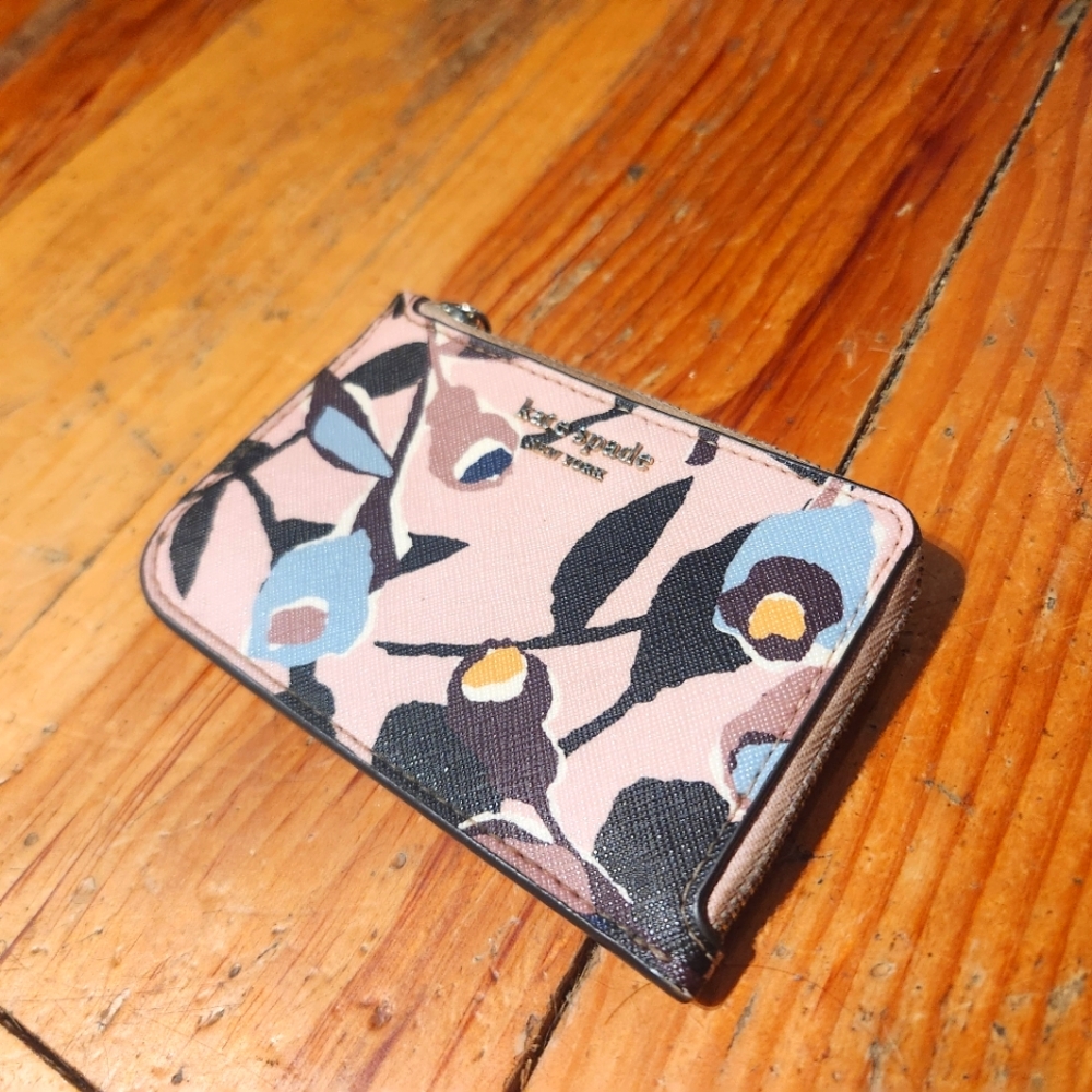 Kate Spade Pink Floral Card Holder